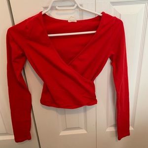 Red wrap top!